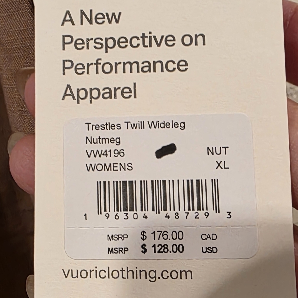 Vuori Trestles Twill Wideleg Pants XL Nutmeg NWT NEW - Picture 7 of 11